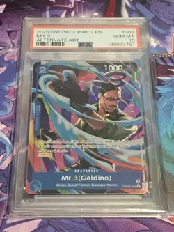 Mr. 3 (Galdino) 2025 One Piece Premium Booster Vol. 2 PRB02-009 Alt Art PSA 10 - Image 1