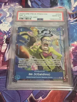 One Piece - Premium Booster Vol. 2 - Mr. 3 (Galdino) PRB02-056 Alt Art PSA 10 - Image 1
