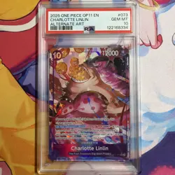 2025 One Piece CHARLOTTE LINLIN Alt Art OP11-073 A Fist Of Divine Speed PSA 10 - Image 1