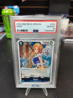 2024 ONE PIECE OP09 EMPERORS IN THE NEW WORLD #050 NAMI PSA 10 GEM MINT - Image 1