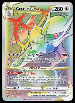 Arceus VSTAR 176/172 Rainbow Rare Brilliant Stars Pokemon Card - Image 1