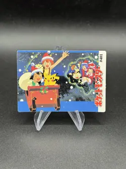 Christmas Pikachu Holo Pokemon Vintage Pocket Monster Vending Prism Sticker 401 - Image 2