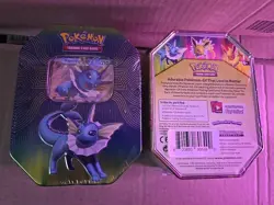 Pokemon TCG: Elemental Power Tin Vaporeon GX Sealed 820650806490 - Image 1
