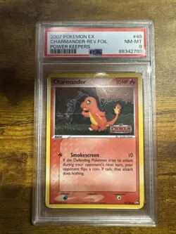 2007 POKEMON EX POWER KEEPERS #48 CHARMANDER-REVERSE FOIL PSA 8 - Image 1