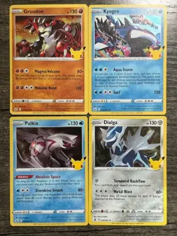 POKEMON RARE HOLO KYOGRE 003/025 DIALGA 020/025 PALKIA 004/025 GROUDON 017/025 - Image 1