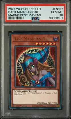 2022 YU-GI-OH! MAGNIFICENT MAVENS 1ST EDITION #EN107 DARK MAGICIAN GIRL PSA 10 - Image 1