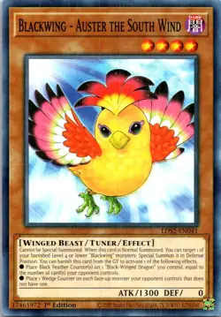 Blackwing - Auster The South Wind LDS2-EN041 Yu-Gi-Oh! 1st Edition Light Play - Image 1