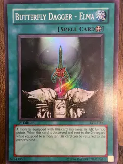 YuGiOh Butterfly Dagger Elma DCR-032 1st Edition Super Rare LP - Image 1