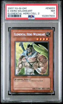 PSA 7 2007 Elemental Hero Collection 2 Wildheart EHC2-EN003 Secret Rare Yugioh - Image 1