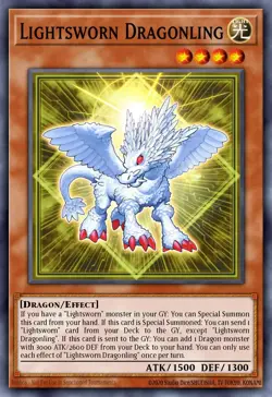 YUGIOH MP25-EN066 Lightsworn Dragonling Prismatic Secret Rare 1st Edition NM - Image 1