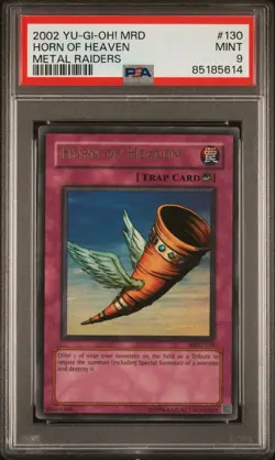 Yu-Gi-Oh! PSA 9 TCG Horn of Heaven Metal Raiders Mrd-130 Unlimited Ultra Rare - Image 1