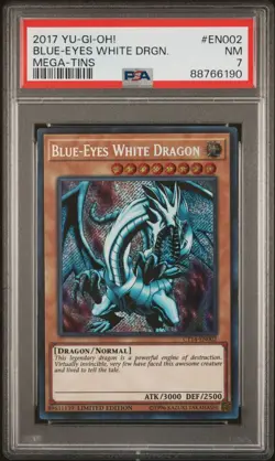 Yu-Gi-Oh! PSA 7 TCG Blue-Eyes White Dragon 2017 Mega-Tins Promos CT14-EN002 - Image 1