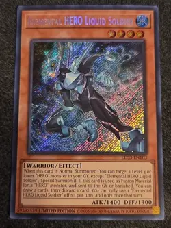 Yugioh Elemental HERO Liquid Soldier LDS3-EN103 Secret Rare Limited Edition LP - Image 1