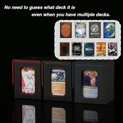 MTG Deck Box With Slot For Commander Display, Patented Design, Black＆Purple - Image 5