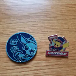 Pokemon World Championships Worlds 2022 London UK Pikachu Pin & Coin - Image 1