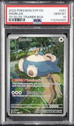 2023 POKEMON SVP EN-SV BLACK STAR PROMO 151 ELITE TRAINER BOX SNORLAX PSA 10 - Image 1