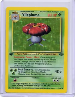 Pokemon TCG First Edition Vileplume 15/64 Holo Rare VTG WOTC 1999 - Image 1