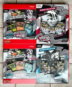2 sets POKEMON TCG BLACK BOLT/WHITE FLARE SAM'S CLUB POSTER BINDER COLLECTIONS!! - Image 1