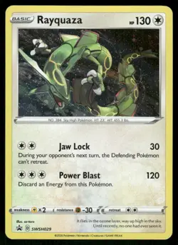 Rayquaza SWSH029 Holo Promo Sword & Shield Promo Pokemon NM - Image 1