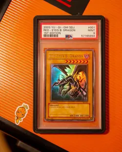 Red-eyes B. Dragon SDJ-001 Ultra Rare 1st Edition Yugioh PSA 9 Holo Bleed - Image 1