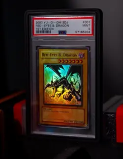 Red-eyes B. Dragon SDJ-001 Ultra Rare 1st Edition Yugioh PSA 9 Holo Bleed - Image 2