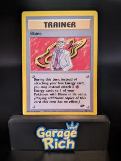 Blaine 100/132 - LP - Gym Challenge Pokemon TCG Vintage WOTC 1999 - Image 1