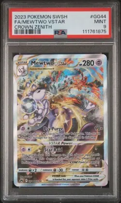 Pokemon Mewtwo VSTAR GG44/GG70 Crown Zenith Galarian Gallery Holo PSA 9 - Image 1