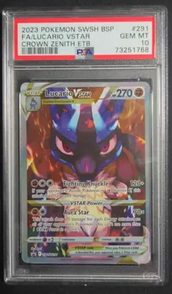 Pokemon Lucario VSTAR SWSH291 Crown Zenith Black Star Promo Holo PSA 10 - Image 1