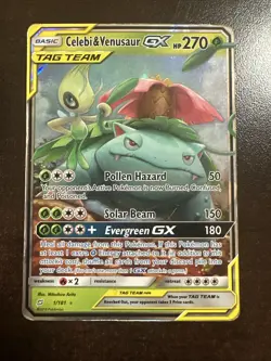 Celebi & Venusaur GX 1/181 Pokemon TCG Team Up HP/DMG - Image 1