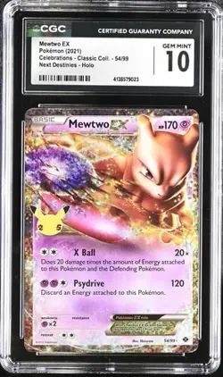 🌓🌗 CGC 10 Mewtwo EX 54/99 Holo Pokemon Celebrations 25th Anniversary - Image 1