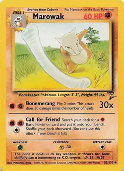 Pokemon Base Set 2 Marowak #052/130 Uncommon Lightly played - Image 1