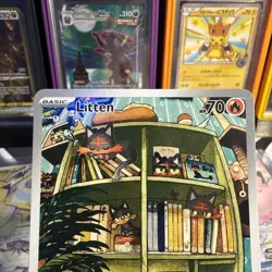2024 POKEMON SCARLET & VIOLET TEMPORAL FORCES LITTEN ILLUSTRATION RARE #167/162! - Image 3