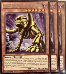 3x Yugioh Great Mammoth of the Netherworld MZMU-EN004 - Rare - 1st Edition NM - Image 1