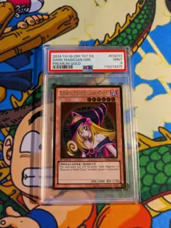 2014 YUGIOH 1ST ED PGLD-EN033 DARK MAGICIAN GIRL PSA 9 MINT - Image 1