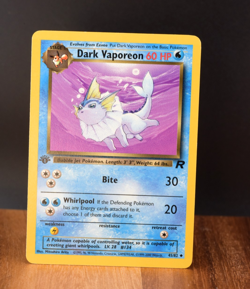 Dark Vaporeon 45/82 1st Edition Team Rocket Pokemon Card WOTC LP Vintage - Image 1