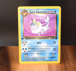 Dark Vaporeon 45/82 1st Edition Team Rocket Pokemon Card WOTC LP Vintage - Image 3