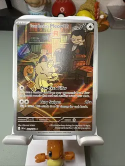 Pokemon TCG Team Rockets Meowth 203/182 Illustration Rare Destined Rivals NM - Image 1