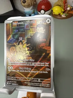 Pokemon TCG Team Rockets Meowth 203/182 Illustration Rare Destined Rivals NM - Image 2