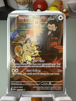 Pokemon TCG Team Rockets Meowth 203/182 Illustration Rare Destined Rivals NM - Image 4