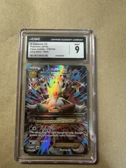 2016 CGC 9 MINT Pokemon TCG Card M Alakazam EX 118/124 Full Art XY Fates Collide - Image 1