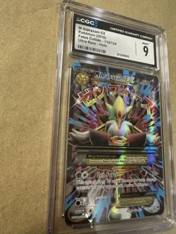 2016 CGC 9 MINT Pokemon TCG Card M Alakazam EX 118/124 Full Art XY Fates Collide - Image 2