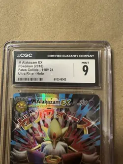 2016 CGC 9 MINT Pokemon TCG Card M Alakazam EX 118/124 Full Art XY Fates Collide - Image 4