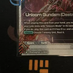 Unicorn Gundam (Destroy Mode) - SP Legend Rare Plus Gundam Card GD01-002 LR+ - Image 5