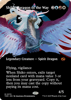 Shiko, Paragon of the Way (Borderless) [Tarkir: Dragonstorm] Magic MTG - Image 1