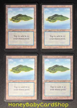 MTG Limited Edition Alpha 1993 Island (B) x 4 M/NM Playset LEA 93/94 - Image 2