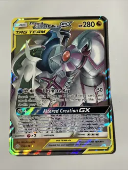 Pokemon Cosmic Eclipse Arceus & Dialga & Palkia GX 156/236 Ultra Rare Holo - Image 1