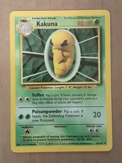 Pokemon Kakuna 33/102 Base Set Unlimited NM See Pictures - Image 1