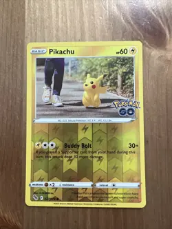 Pokemon TCG Pikachu Pokemon Go 027/078 Promo Cosmos Holo Rare - Image 1