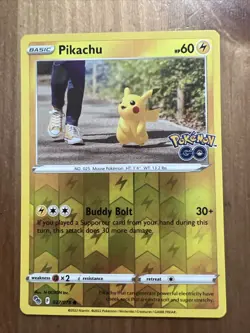 Pokemon TCG Pikachu Pokemon Go 027/078 Promo Cosmos Holo Rare - Image 2