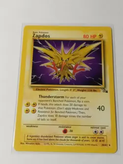 1999 Pokemon Zapdos 30/62 Fossil Set NM - Image 1
